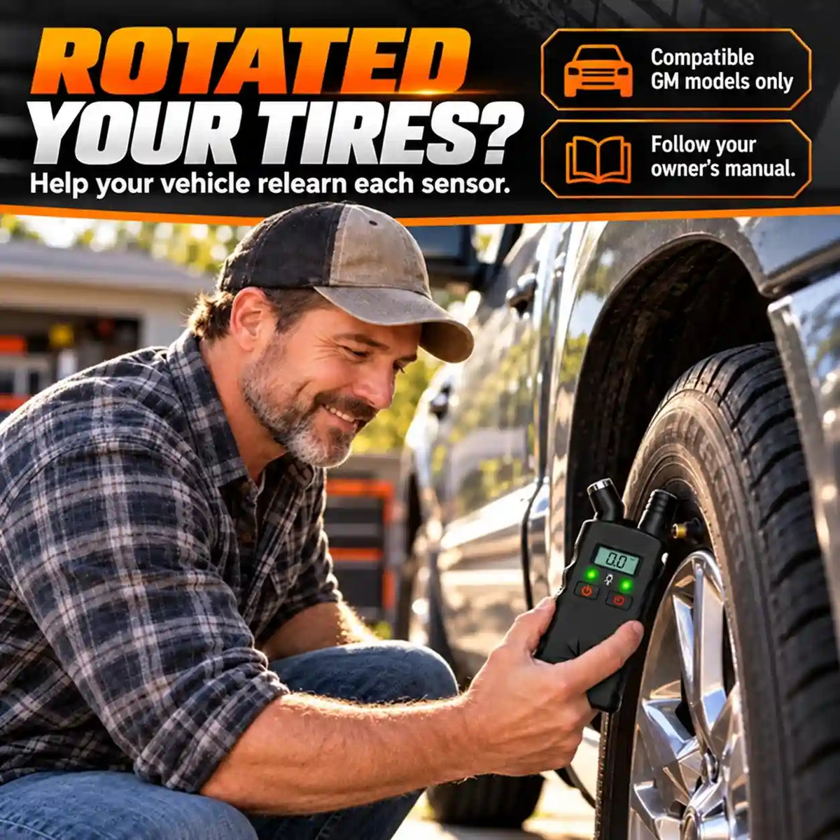 🔧2-in-1 TPMS Relearn Tool with Digital Tire Pressure Check