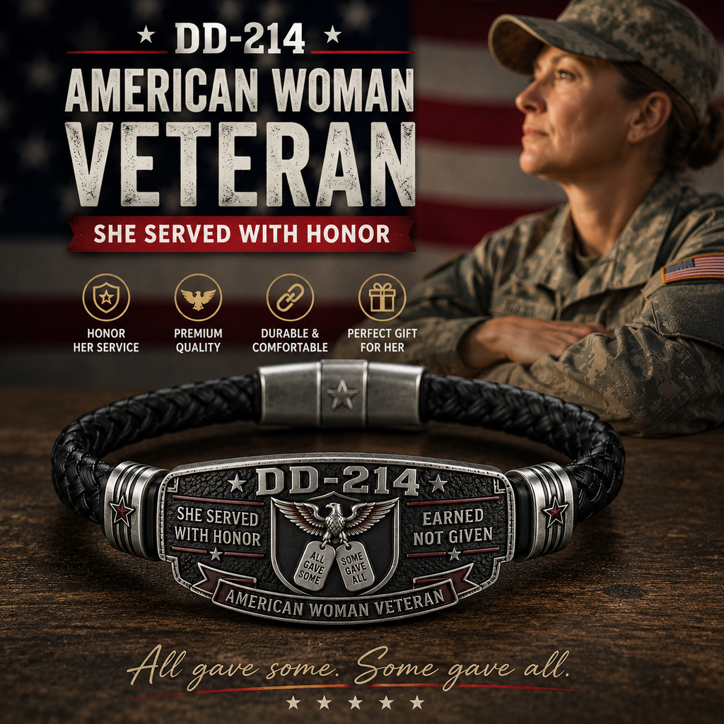 🎖️DD-214 American Woman Veteran Bracelet — She Served With Honor