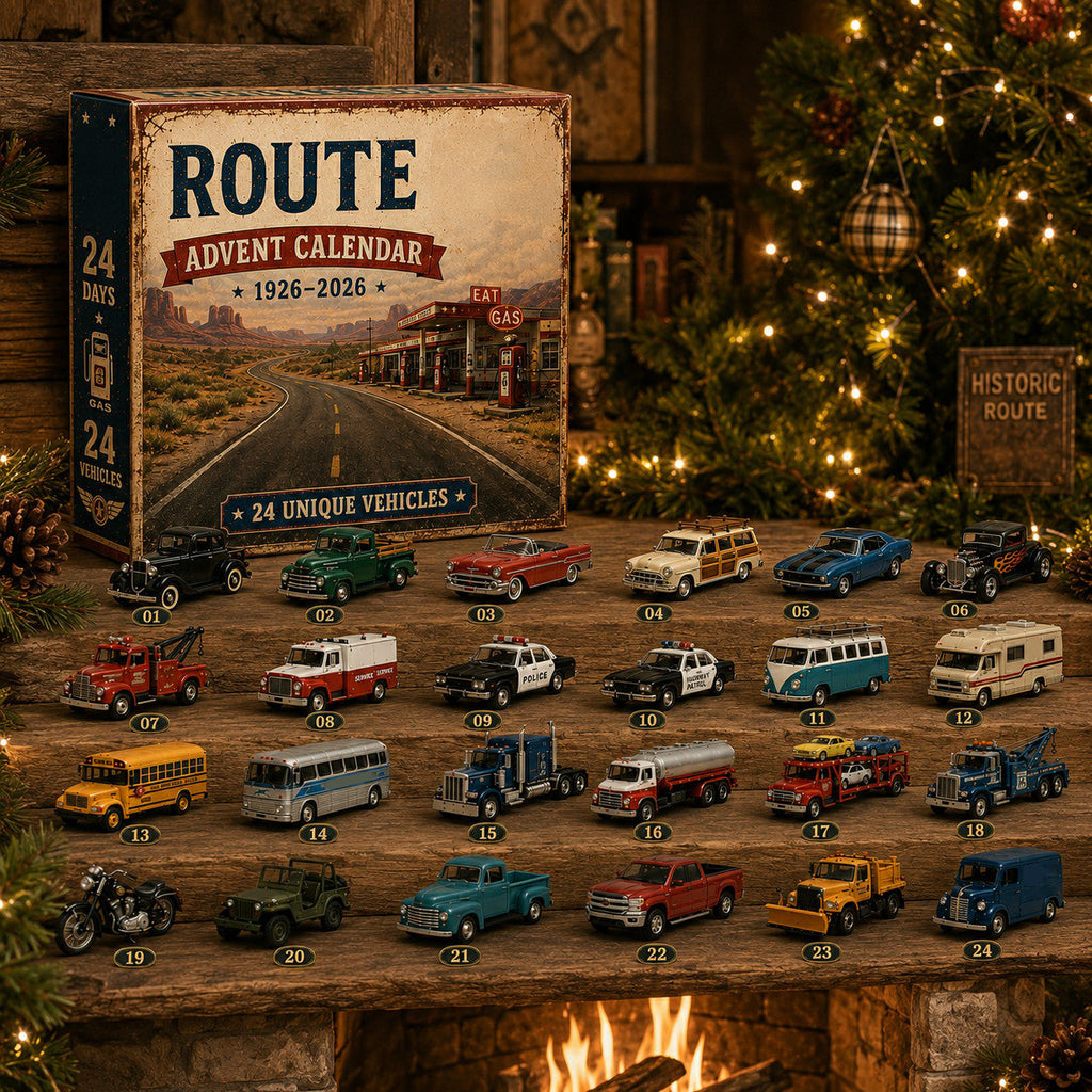 🎉🇺🇸 Limited Edition! 🔥🎁✨ Route 66 Centennial Advent Calendar – 24 Days of American Road Legends | 1926–2026 Collector’s Edition