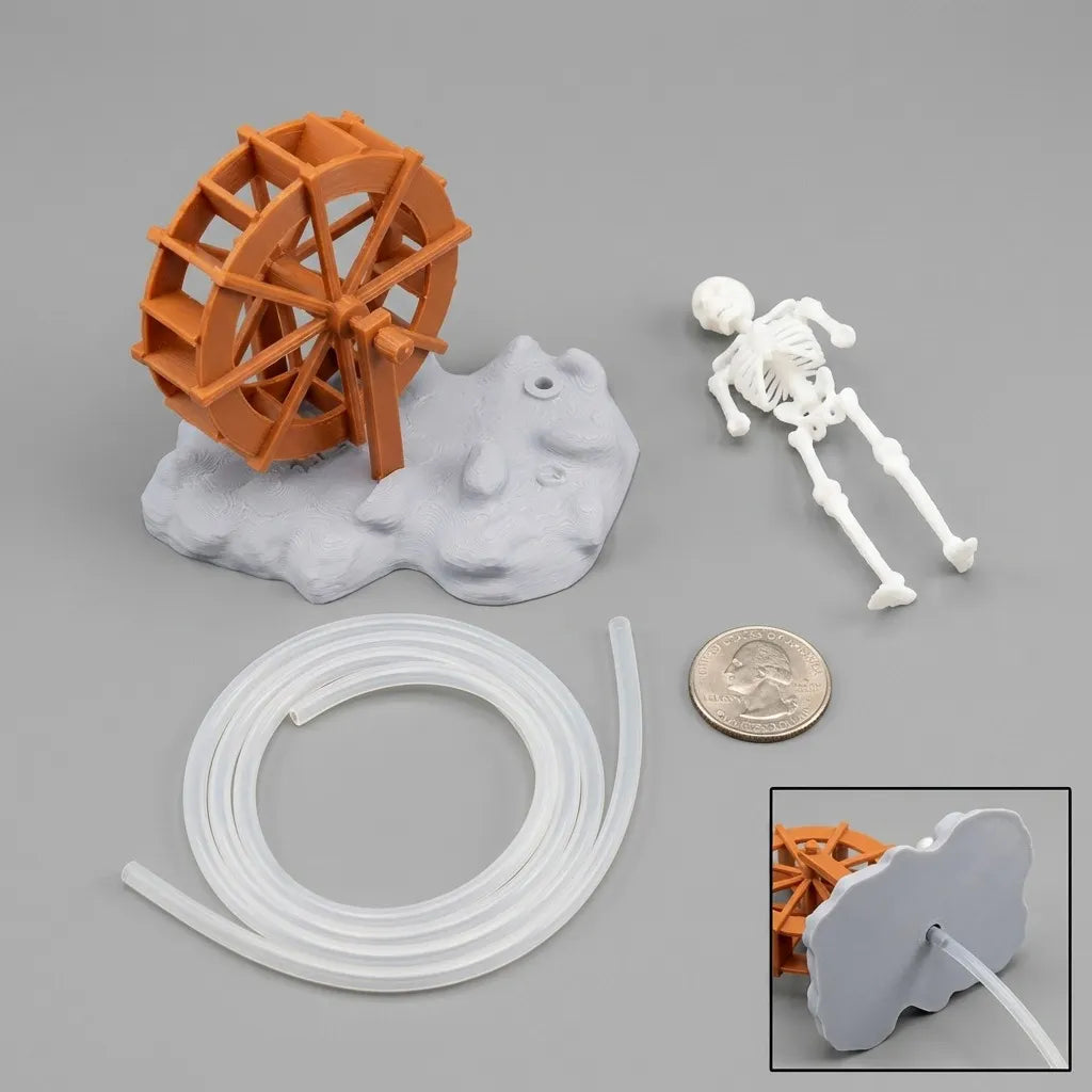 Funny Skeleton Water Wheel Aquarium Ornament