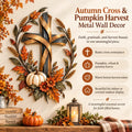🎃Halloween Deal 50% OFF! ✝️🍂 Autumn Cross & Pumpkin Harvest Metal Wall Decor