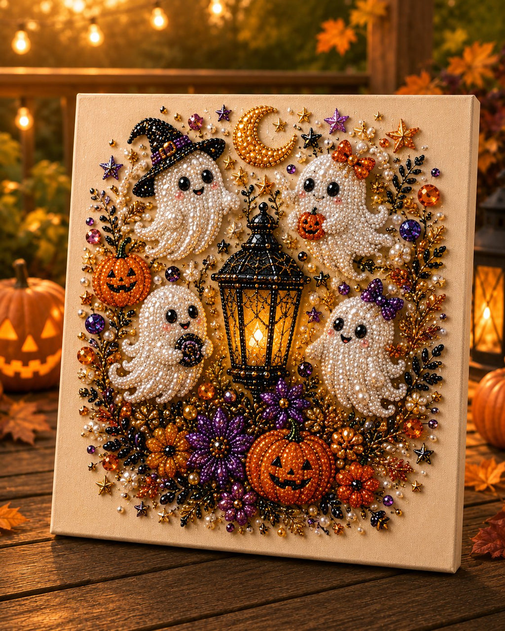 Halloween Pearl Art DIY Kit – Turn Tiny Pearls into Spooky-Cute Magic （BUY 2 FREE SHIPPING)