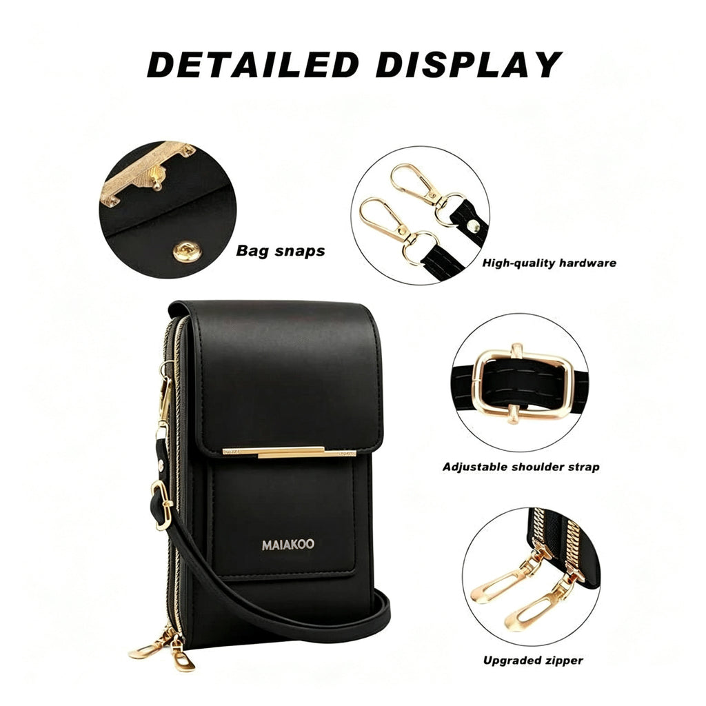 2026 Trendy Minimalist Elegant Women's Touchscreen Crossbody Phone Wallet