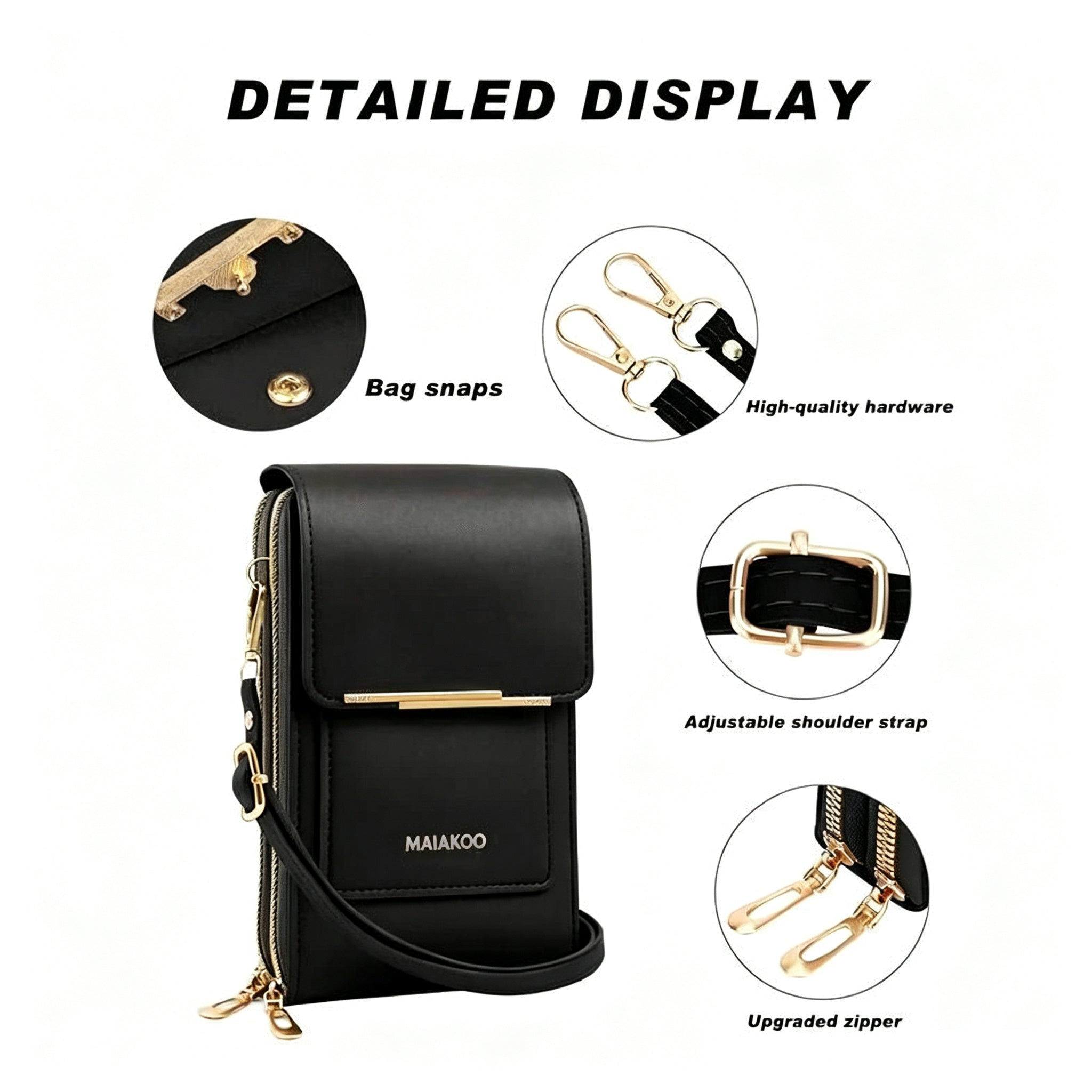 2026 Trendy Minimalist Elegant Women's Touchscreen Crossbody Phone Wallet