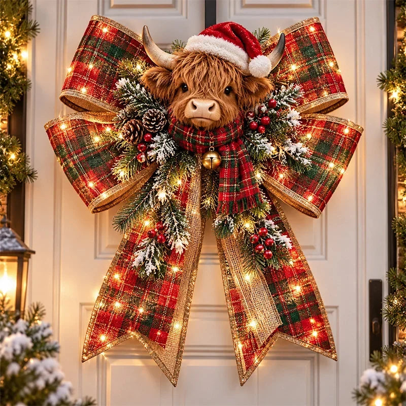 🎀🎄 Christmas Magic Bow Door Hangers – Oversized Light-Up Holiday Bows in 6 Festive Styles