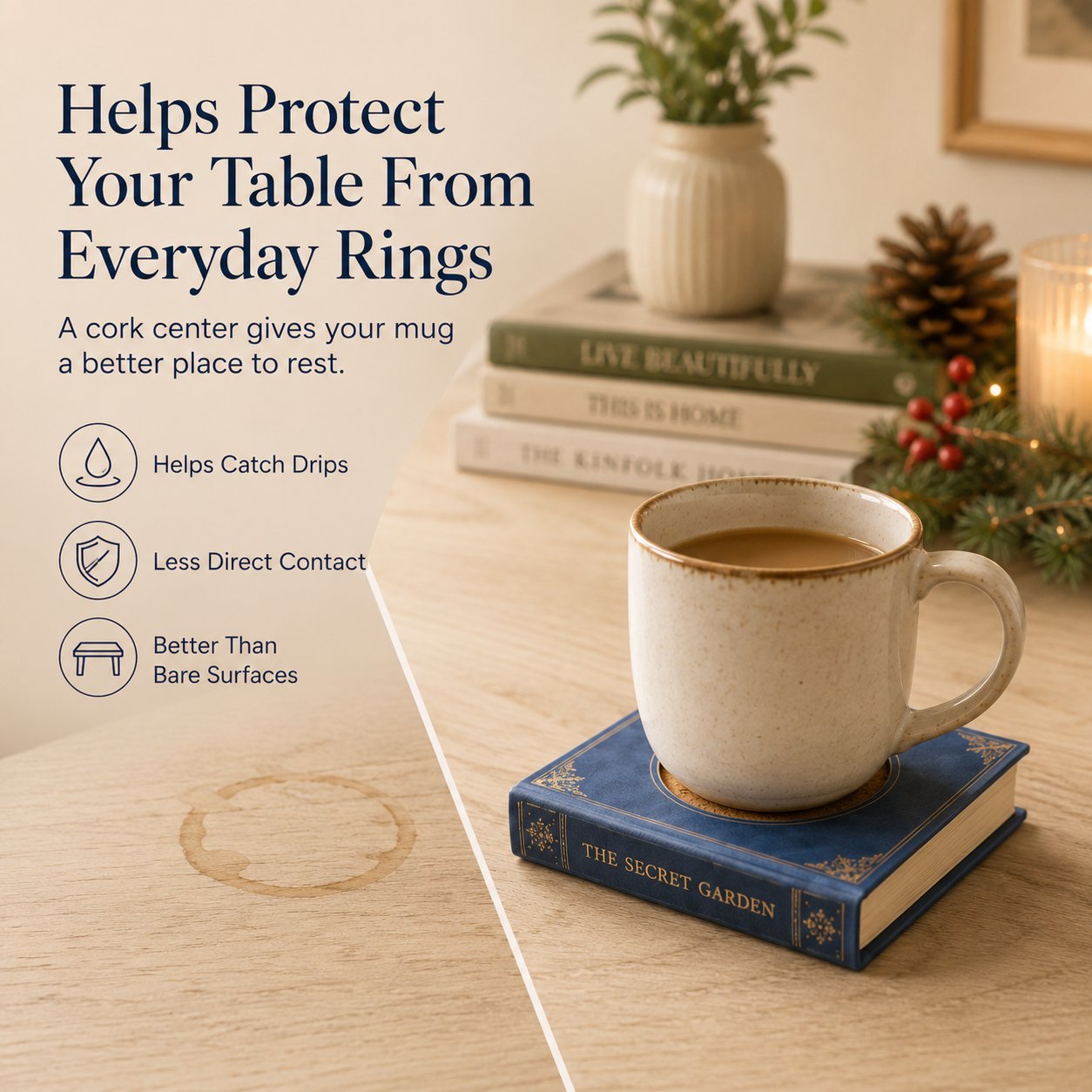 Handmade Mini Book Wooden Coaster Design📚-Buy Two Get Free Shipping📦