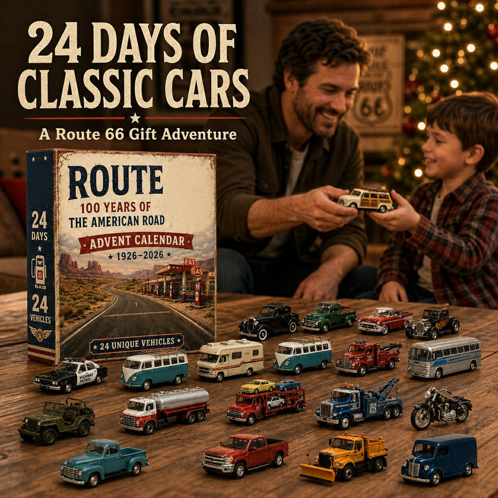 🎉🇺🇸 Limited Edition! 🔥🎁✨ Route 66 Centennial Advent Calendar – 24 Days of American Road Legends | 1926–2026 Collector’s Edition