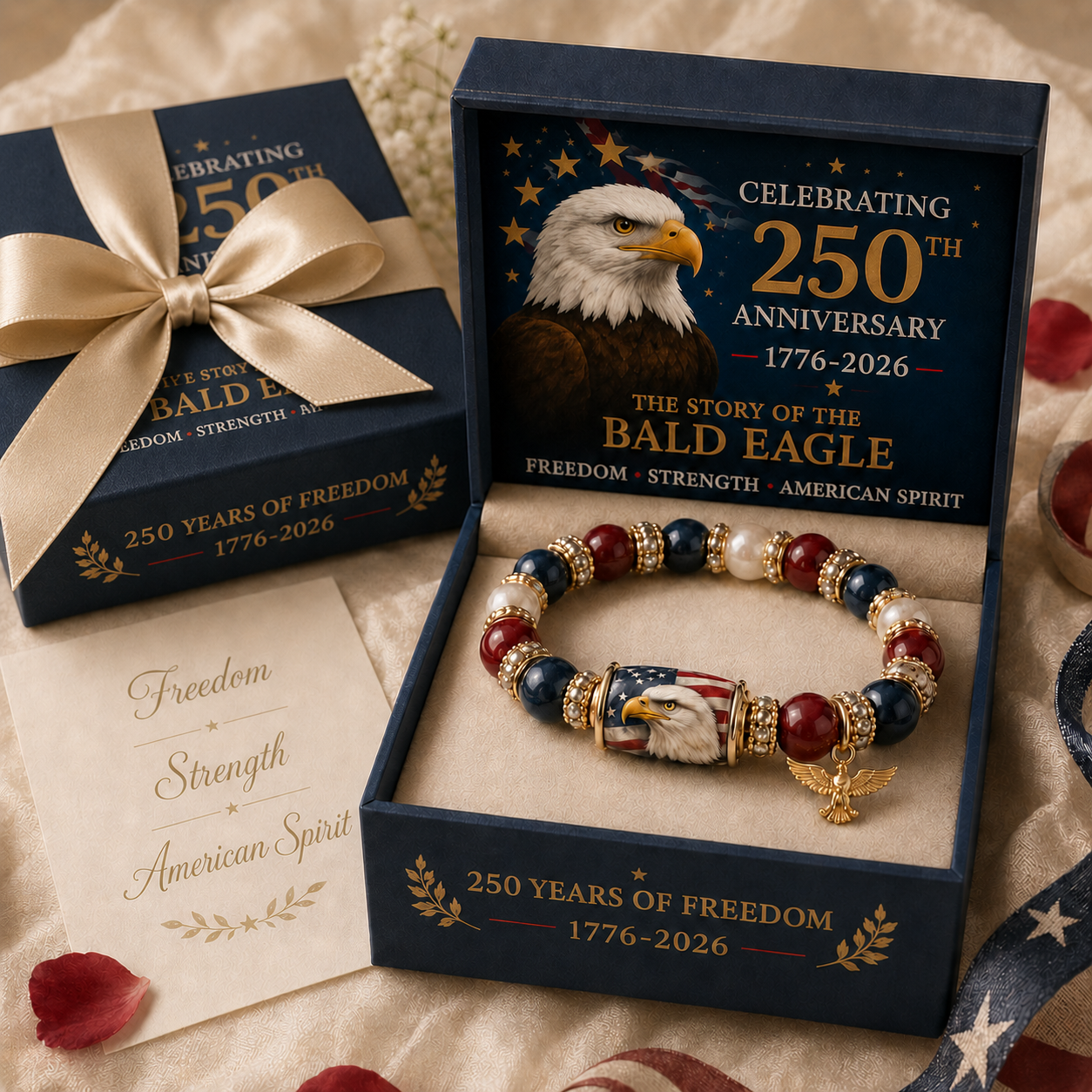 🇺🇸 Celebrate Freedom & Honor 💎 | USA 250th Anniversary Limited Edition Bracelet✨ - 11 In Stock