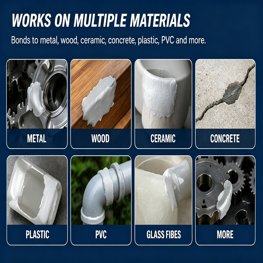 Steel Reinforced Epoxy Repair Putty — Universal Glue for Metal, Wood, Plastic