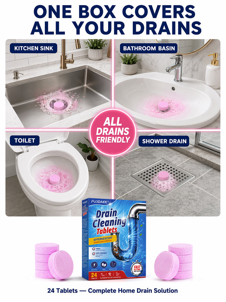 🚀 Instant Dredge Tablet: 1 tab to free-flowing drains, No more clogged pipes!