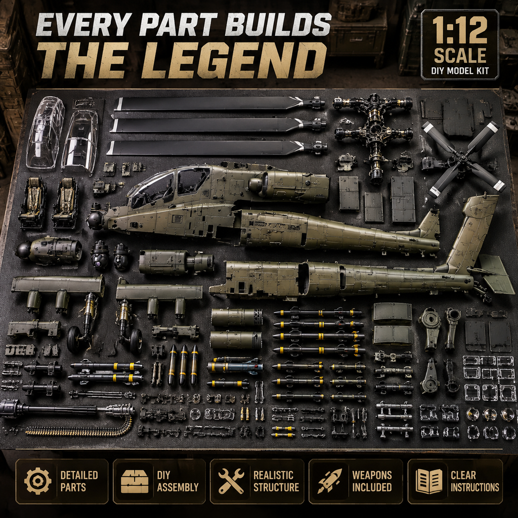 🔥LAST DAY 49% OFF🚁Apache Attack Helicopter Model Kit – Build Your Own Military Aviation Legend