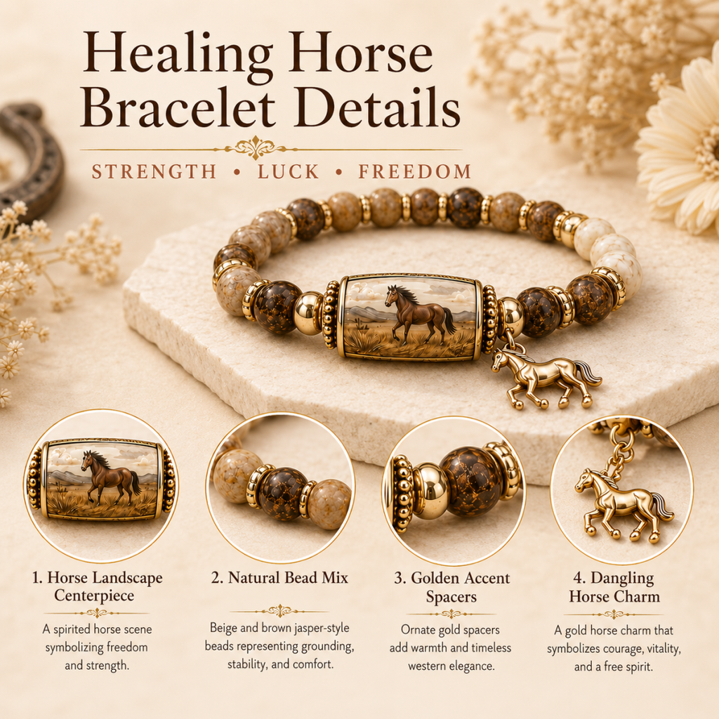 Western Horse Guardian Crystal Bracelet👍