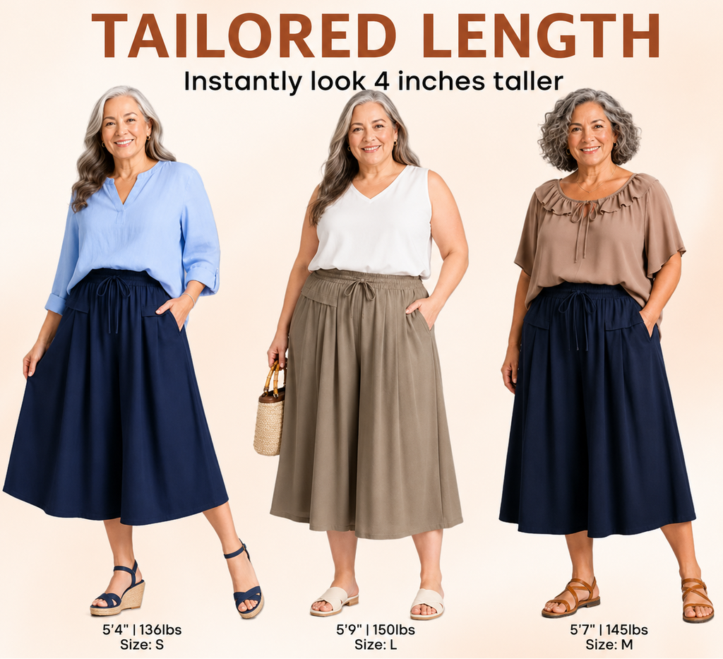 Relaxed Wide-Leg Cropped Culottes