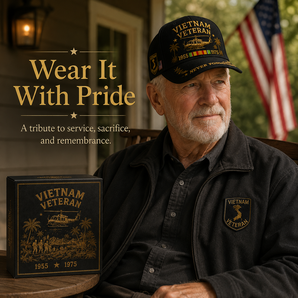 Vietnam Veteran 1955–1975 Memorial Embroidered Cap