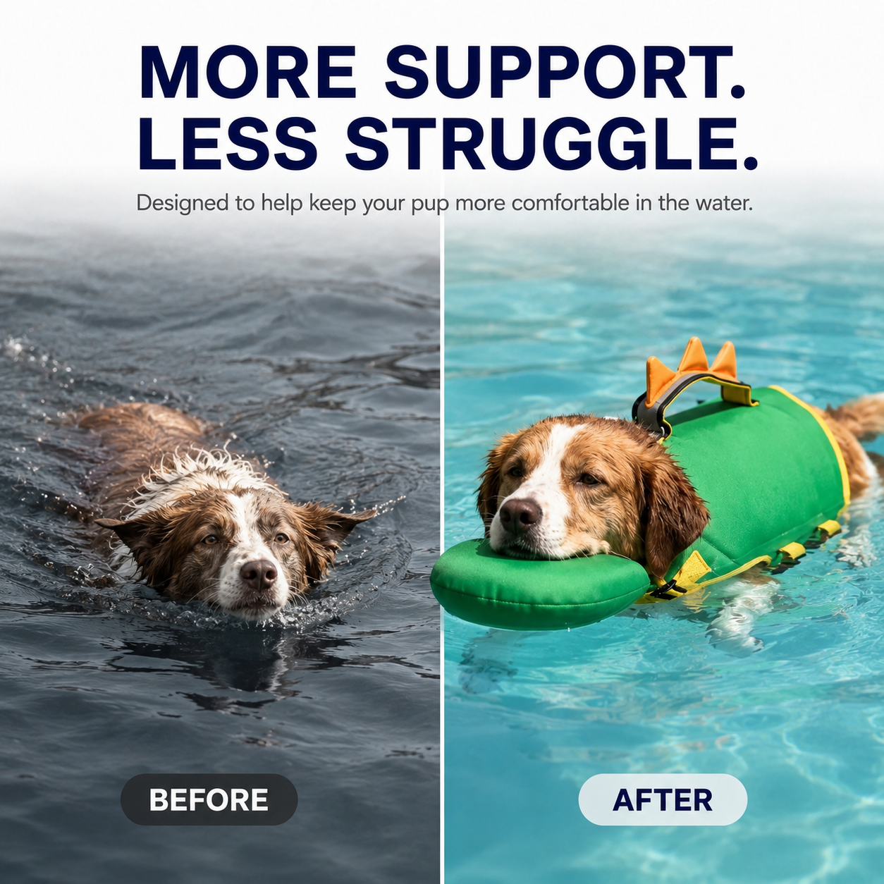 Dinosaur Dog Swim Float Vest with Chin Support & Rescue Handle!!!