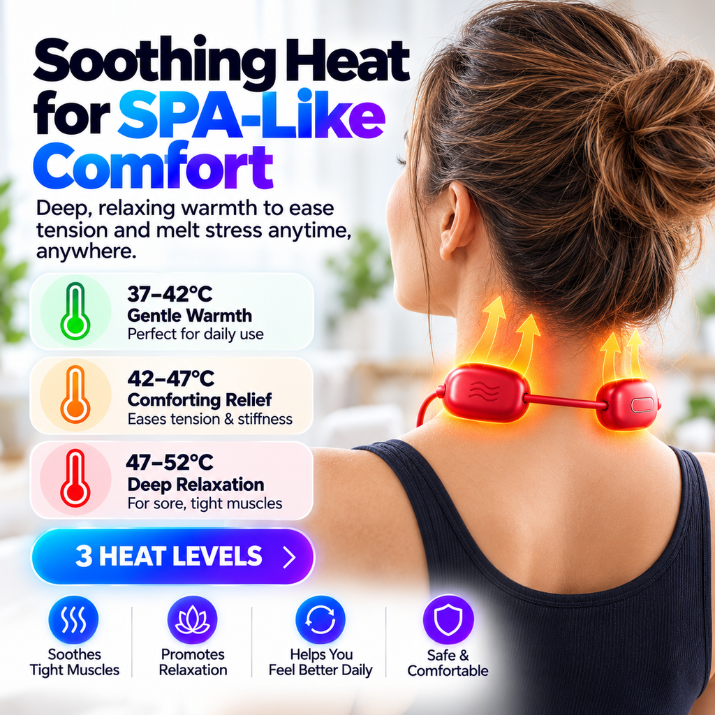 🔥Portable Neck Massager with Heat – Lightweight Comfort Anytime, Anywhere