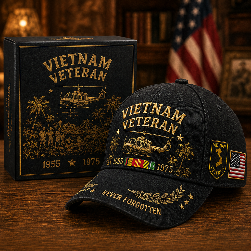 Vietnam Veteran 1955–1975 Memorial Embroidered Cap
