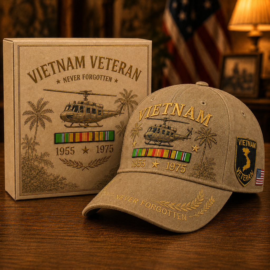 Vietnam Veteran 1955–1975 Memorial Embroidered Cap