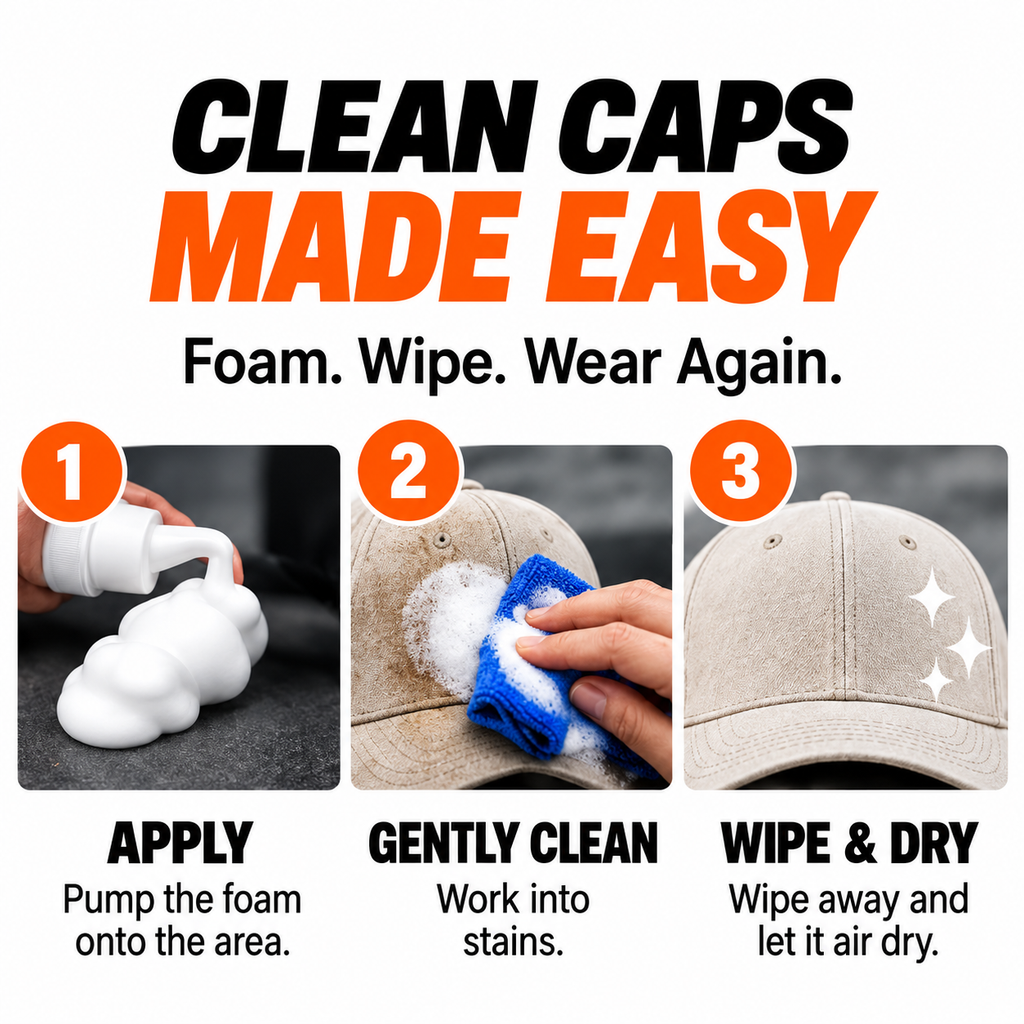 No-Rinse Baseball Cap Foam Cleaner