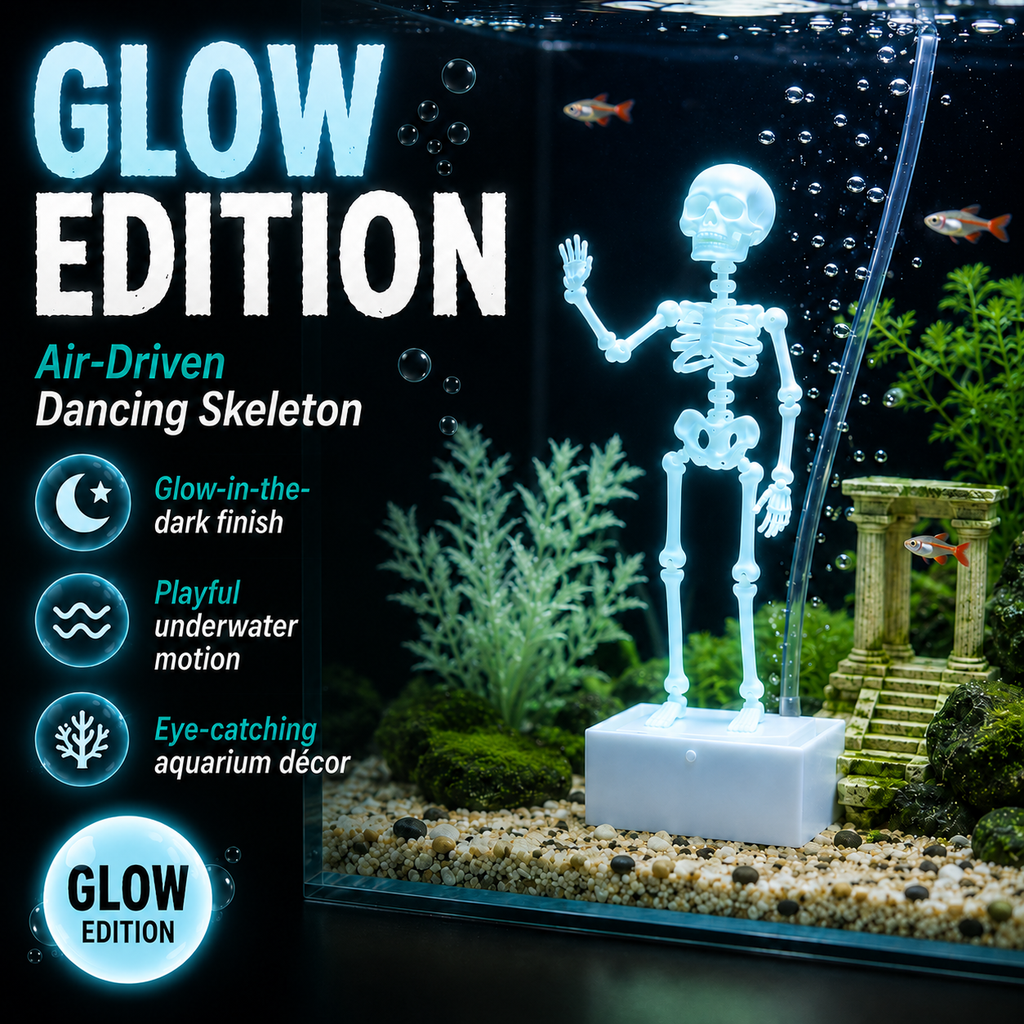 🫧 Air-Driven Dancing Skeleton Aquarium Ornament 🐠
