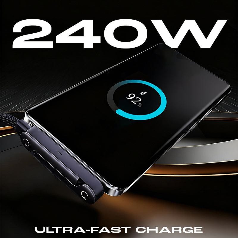 BELLEVERY™-  240W Braided Fast Charge Cable With Built-in Phone Stand