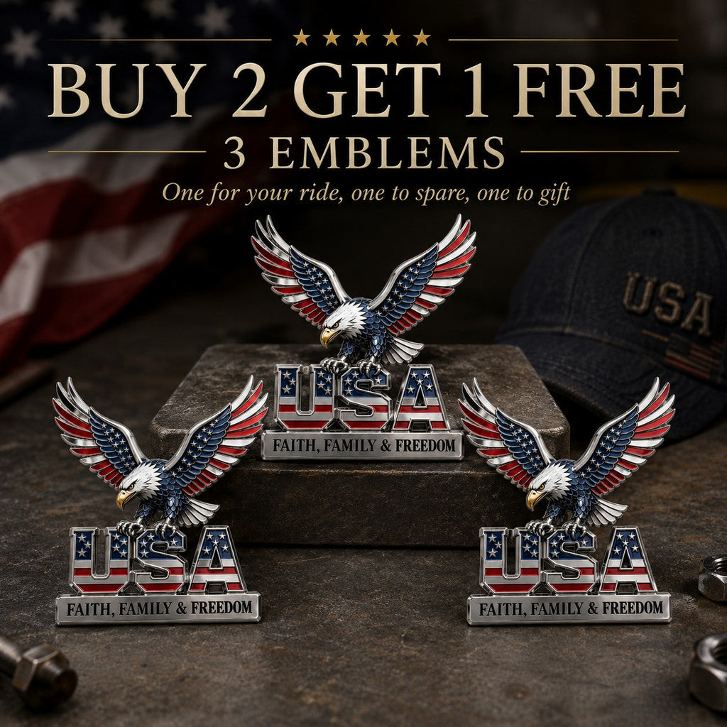 ★Handmade USA Faith, Family & Freedom★ Metal Car Emblem