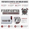 🚒 Firefighter Honor Courage Sacrifice Car Emblem Metal Badge