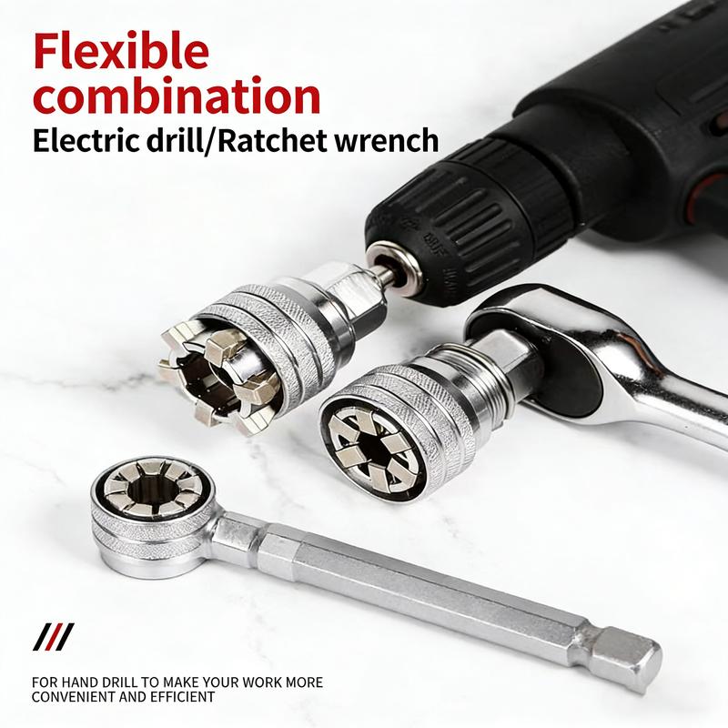 🔧 Universal Socket Wrench – One Tool for All Repairs, Works with Drills & Ratchets
