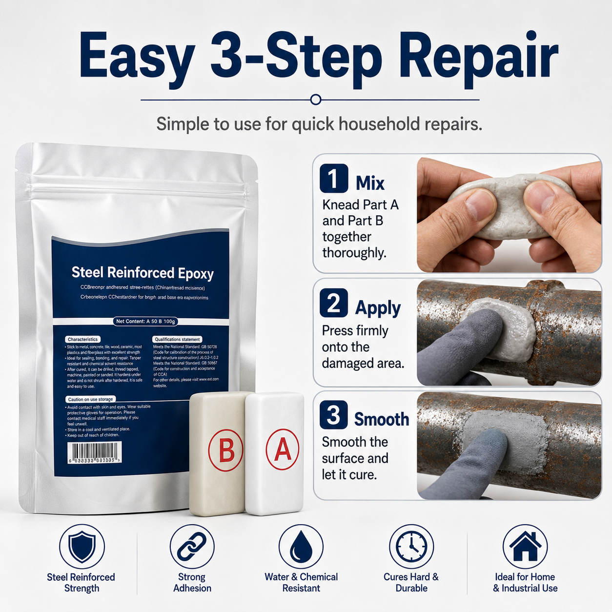 🏠Steel Reinforced Epoxy Repair Putty