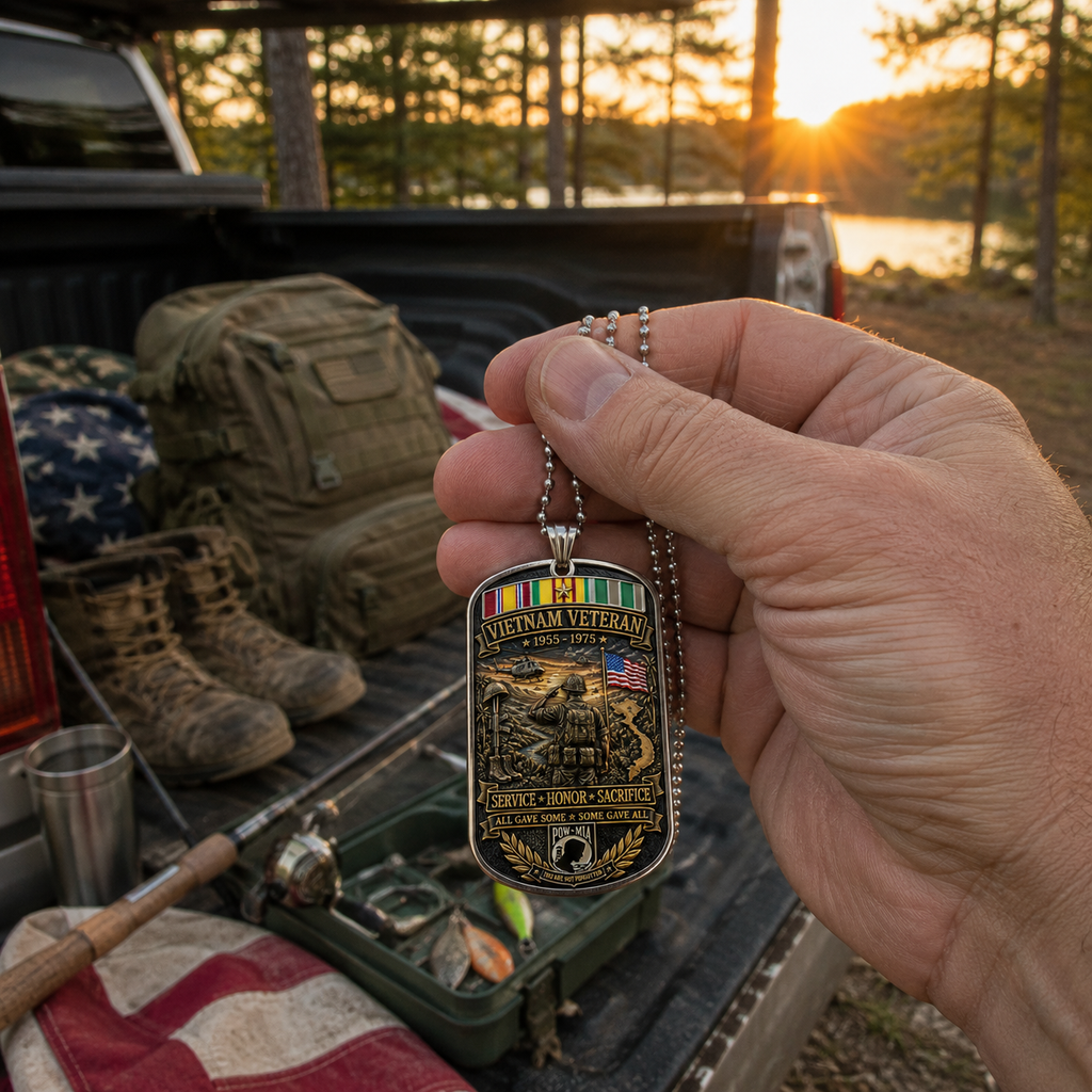 Vietnam Veteran All Gave Some Some Gave All Tribute Dog Tag Necklace