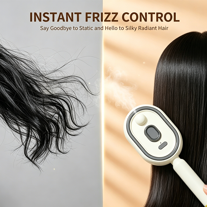 ✨ Essential Oil Mist Comb, Anti-Tangle Electric Massage Brush
