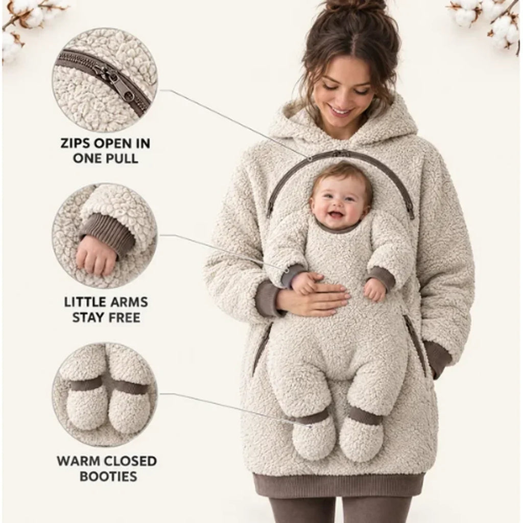 💝SnugNest™ 2-in-1 Baby Carrier Hoodie – Built-In Support, No Buckles & Cozy Warmth