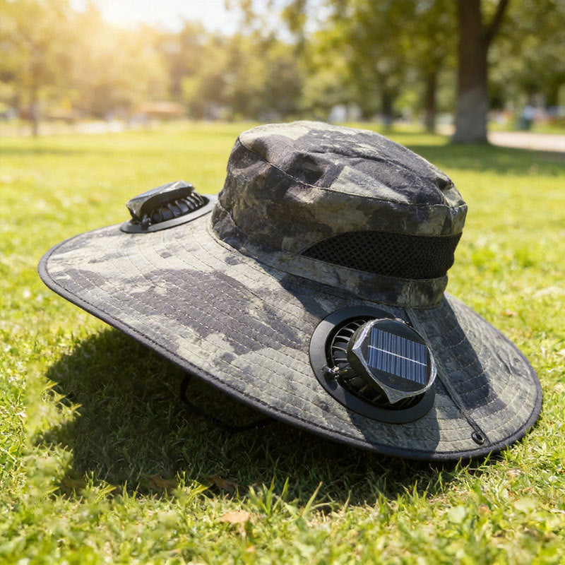 Solar fan cap