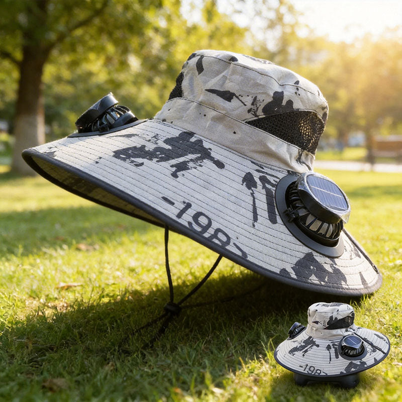 Solar fan cap
