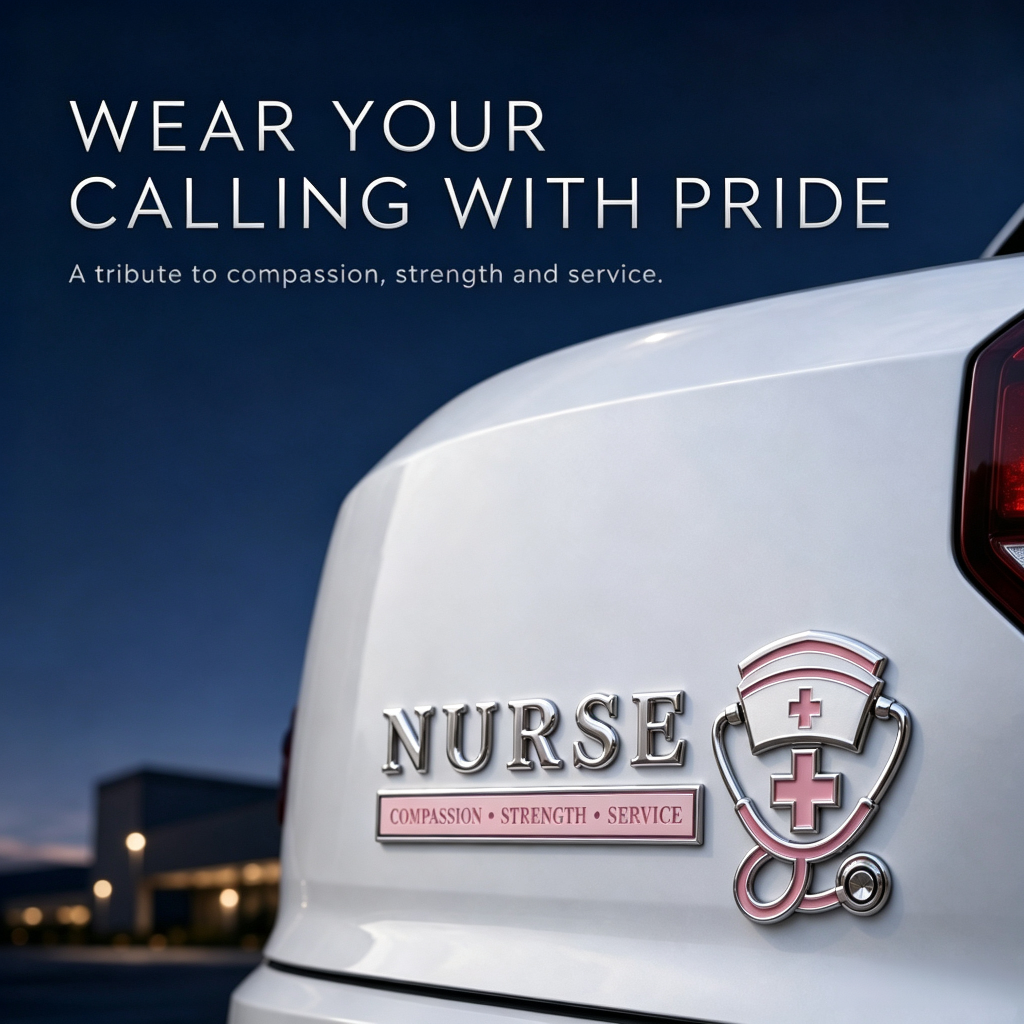 Nurse Compassion Strength Service Car Emblem Metal Badge