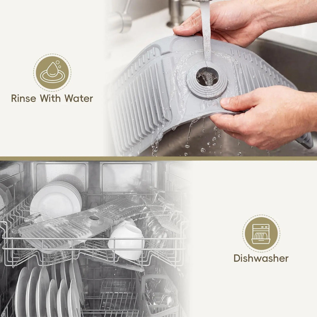 Adjustable Silicone Faucet Splash Guard Mat – Quick-Dry Sink Water Catcher for Kitchen & Bathroom