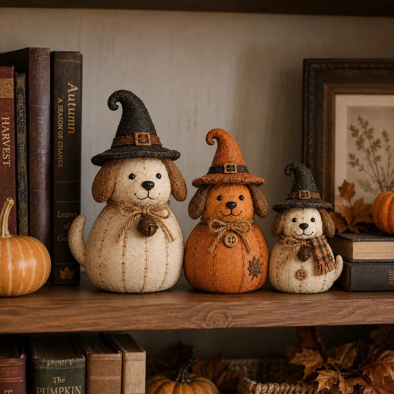 🔥🎁Vintage Witch Cat & Dog Decor Set