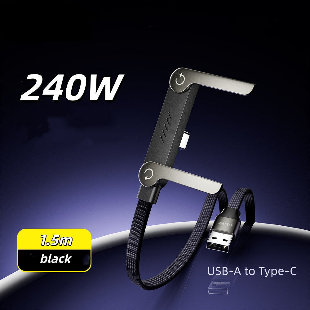2-in-1 Invisible Holder Charger Cable|240w super fast charging Fast Charging Cord