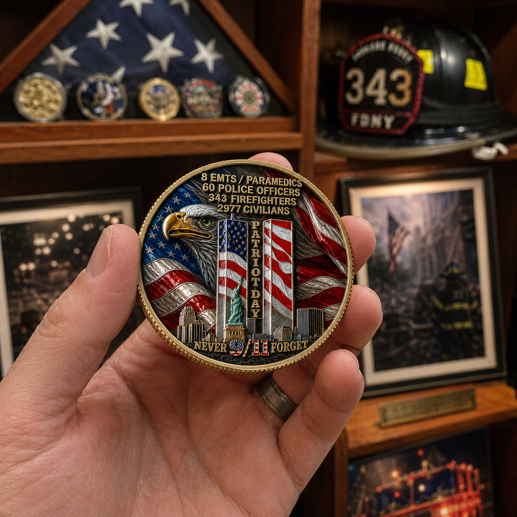 Never Forget 25th Anniversary Challenge Coin Carry the memory. Honor the courage. Pass the story forward.