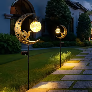 Hummingbird Moon Solar Garden Stake Light