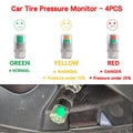 4PCS Tire Pressure Monitoring Valve Caps for Cars, Motorcycles & Bikes