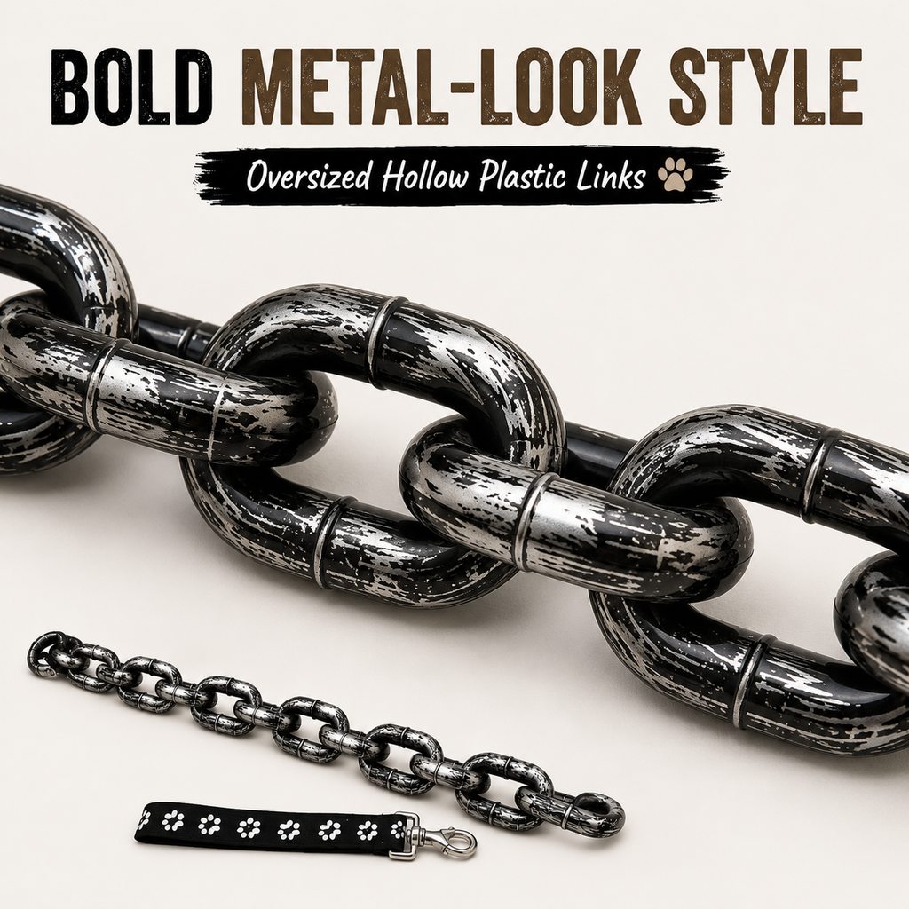 Oversized Chain Dog Leash & Collar Set for Small Dogs - Make Everyday Walks Stand Out
