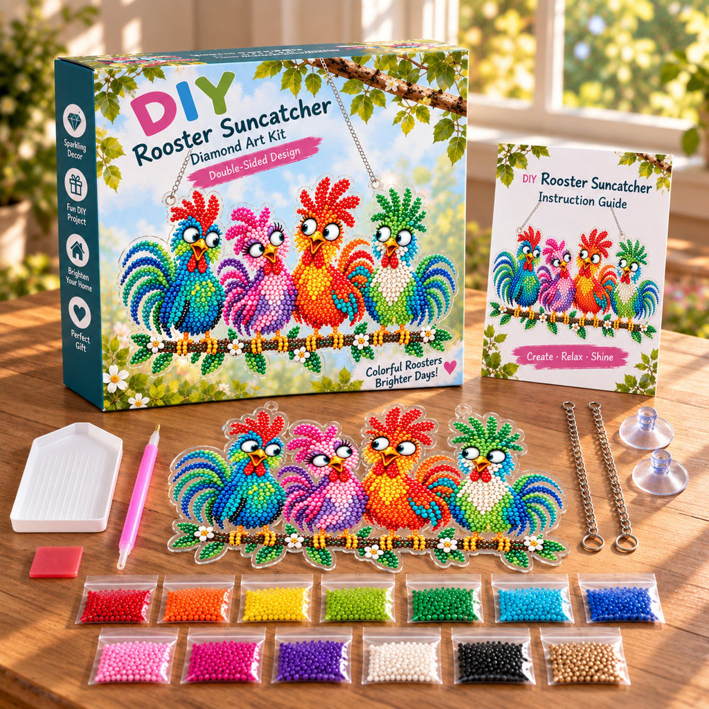 🐦✨ Sunny Birds Diamond Art Suncatcher DIY Kit