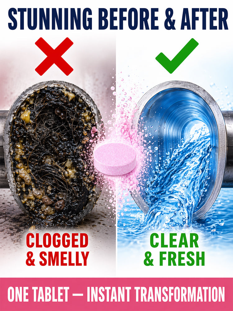 🚀 Instant Dredge Tablet: 1 tab to free-flowing drains, No more clogged pipes!
