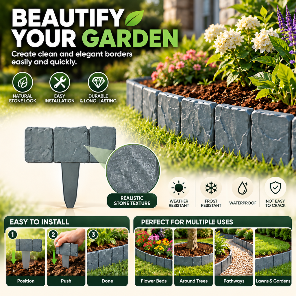 🏡2026 HOT SALE🥳💞50K+ SOLD!🌿✨ 50% OFF! Faux Stone Garden Edging Border! ♻️