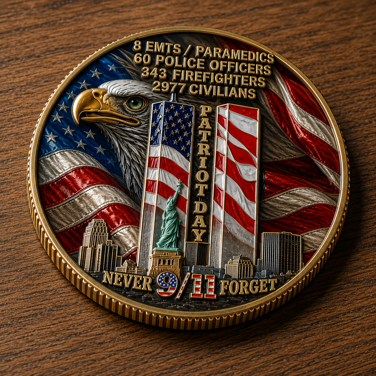 Never Forget 25th Anniversary Challenge Coin Carry the memory. Honor the courage. Pass the story forward.