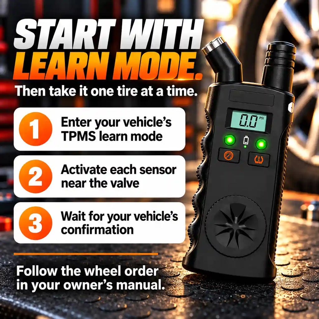 🔧2-in-1 TPMS Relearn Tool with Digital Tire Pressure Check
