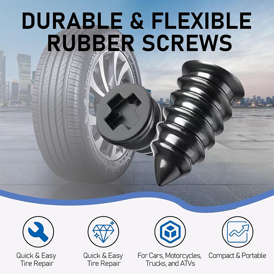 60PCS Self-Sealing Tire Repair Rubber Nails Kit with 2 Sizes