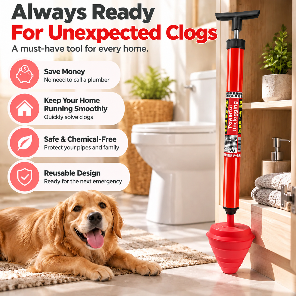 🚽High Pressure DrainCleaner - Powerful Toilet &Sink Clog Remover Tool