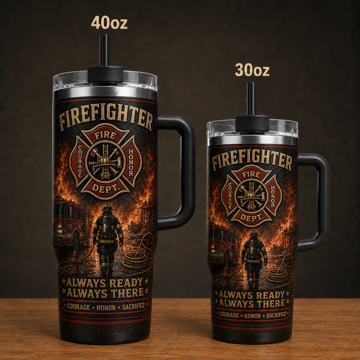 Firefighter Courage Honor Sacrifice Stainless Steel Tumbler -